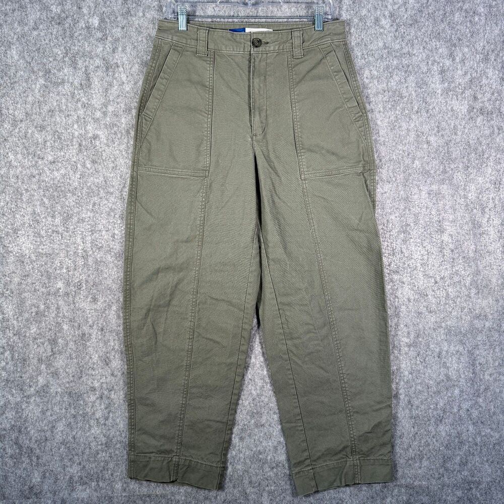 Old Navy Barrel Leg High Rise Pants Womens Size 8 Tall Green